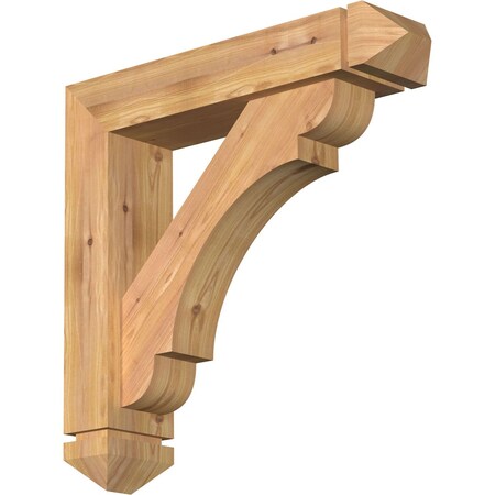 Olympic Arts And Crafts Smooth Bracket W/ Offset Brace, Western Red Cedar, 5 1/2W X 24D X 24H